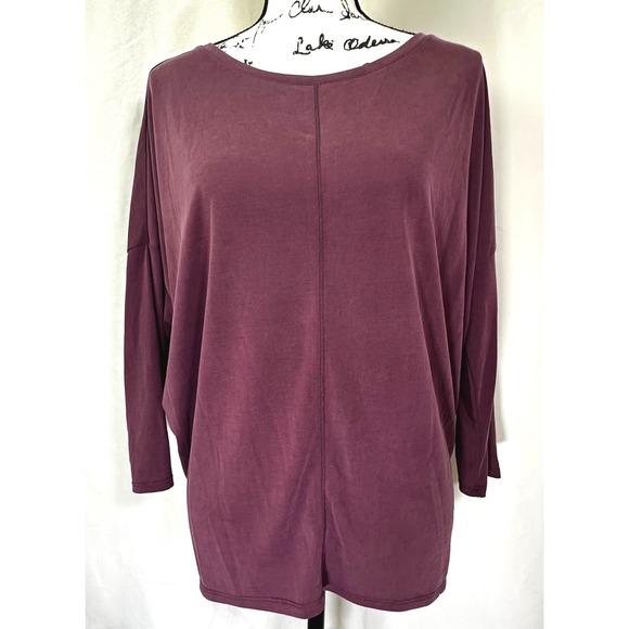 Ophelia Roe Tops - Ophelia Roe Relaxed 3/4 Sleeve Dolman Design Top Women's S Plum Drapey Style